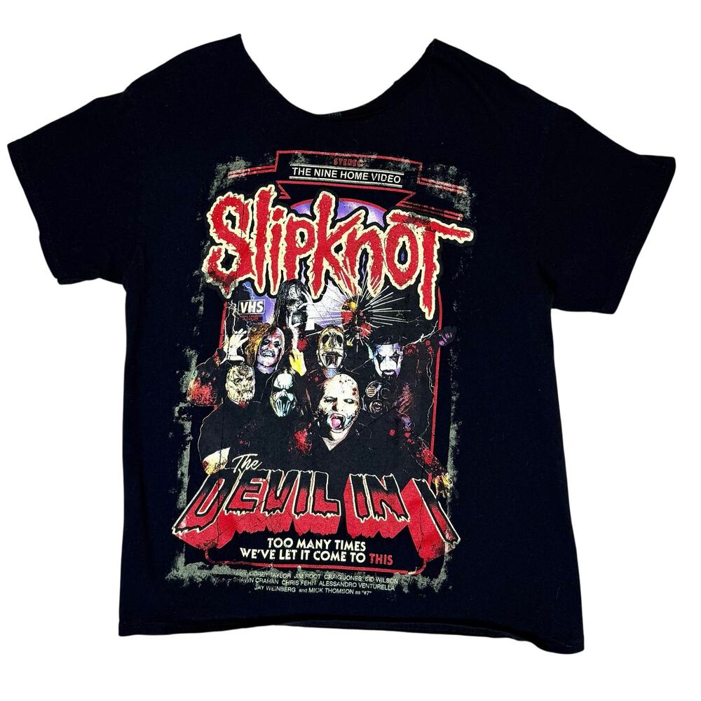 Slipknot Graphic T-Shirt Devil in Tour VHS Band Size M Double Sided